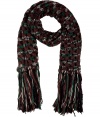 Add a stylish accent to your cold weather look with this fringed wool scarf from M Missoni - Striped wool knit with long fringed hem - Style with an elevated jeans-and-tee ensemble and a leather jacket
