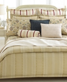 Lauren by Ralph Lauren's Marrakesh comforter features an intricate Moroccan-inspired pattern and vertical stripes in a jacquard weave for an elegant air.