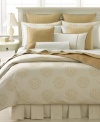 Meditate with this Floating Lotus flat sheet from Barbara Barry, featuring a scrolling jacquard weave in pure cotton.