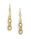 THE LOOKInterlocking ribbed links18k goldplated settingHook backTHE MEASUREMENTLength, about 3ORIGINMade in Italy