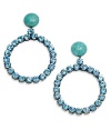 THE LOOKBohemian Chic Collection Turquoise accentGlass crystal circle dropBronze-plated setting Post backTHE MEASUREMENTWidth, about 2½Length, about 3¾ORIGINMade in Lebanon