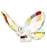 Like the natural phenomenon for which it's named, the Aurora Borealis butterfly catches the eye in brilliant Swarovski crystal. Rays of light dance off the figurine's multifaceted wings in a beautiful display of color and shine.