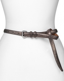 Give your waistline the designer treatment. In lizard embossed leather, Lauren by Ralph Lauren's embossed leather belt adds exotic in a cinch.