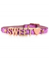 Sweetheart appeal. BCBGeneration's mini affirmation bracelet, crafted from rose gold-tone mixed metal and a pink glittery band, delivers a loving statement-and a stylish one, too. Approximate length: 8 inches.