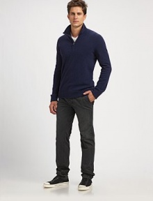 Softness without equal in a gently felted wool/angora blend with a high collar and partial zip placket. Partial zip placket57% merino/25% angora/17% polyamide/1% elastaneDry cleanImported Softness without equal in a gently felted wool/angora blend with a high collar and partial zip placket. Partial zip placket57% merino/25% angora/17% polyamide/1% elastaneDry cleanImported