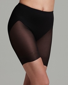 TC Fine Intimates' bike shorts are rendered in an airy, sheer fabric and boast a reinforced front panel for tummy control and pronounced rear shaping.