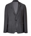 Stylish jacket made from a fine, charcoal grey viscose blend - Typical blazer cut with long, notched lapels and figure-flattering one-button front - Wonderfully comfortable and casual - Modern slim fit (single-breasted), two flap pockets - Stylish version of the classic jacket - A dream piece you can wear casually with a knit shirt and jeans or chic with a dress shirt and light trousers