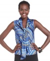 Pair Kasper's petite sleeveless blouse with suits and separates for a complete office wardrobe.