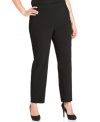 Lend a polished finish to your career wardrobe with Style&co.'s plus size straight leg pants, featuring a comfy elastic waist.