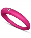 Stackable style with a hint of sparkle! DUEPUNTI's unique ring is crafted from fuchsia-hued silicone with a round-cut diamond accent. Set in sterling silver. Ring Size Small (4-6), Medium (6-1/2-8) and Large (8-1/2-10)