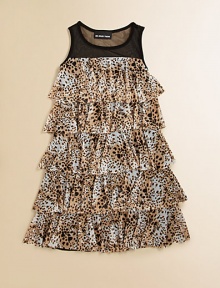 Tiers of printed ruffles and a scoopneck give this A-line silhouette ultra-feminine appeal.ScoopneckSleevelessPullover styleTiered ruffled skirtFully lined92% cotton/8% spandexHand washMade in the USA of imported fabric Please note: Number of buttons may vary depending on size ordered. Tiers of printed ruffles and a scoopneck give this A-line silhouette ultra-feminine appeal.ScoopneckSleevelessPullover styleTiered ruffled skirtFully lined92% cotton/8% spandexHand washMade in the USA of imported fabric Please note: Number of buttons may vary depending on size ordered.