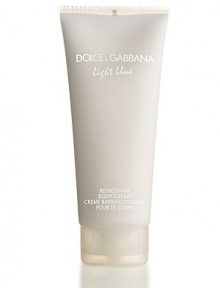 Light Blue Body Cream is hydrating as it enhances fragrance application. Refreshing fragrance is a feminine, fruity-floral fragrance composed of granny smith apples, Sicilian cedar, bluebells, jasmine, white rose, bamboo, cedar wood, amber and musk. 6.7 oz. Imported. Light Blue Body Cream is hydrating as it enhances fragrance application. Refreshing fragrance is a feminine, fruity-floral fragrance composed of granny smith apples, Sicilian cedar, bluebells, jasmine, white rose, bamboo, cedar wood, amber and musk. 6.7 oz. Imported.