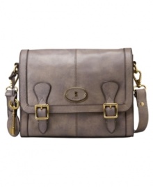 Take this flawless messenger bag by Fossil from work to happy hour without missing a beat. Vintage-inspired accents and classic buckle detailing add just the right touches to this irresistible design. Take this flawless messenger bag by Fossil from work to happy hour without missing a beat. Vintage-inspired accents and classic buckle detailing add just the right touches to this irresistible design.