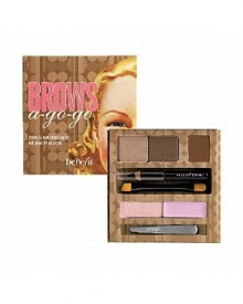 Crave beautiful brows, NOW? With Benefit's kit you can line and define your brows AND eyes wherever you go-go. It's got everything you need for a professional eye-look anytime. Anywhere. Kit contains: Brow Zings Powder (light), Brow Zings Powder (dark), Brow Zings Wax, Smokin' Liner, Eye Bright, Brow Highlighter Powder, mini tweezers, hard angle/talent brush and a step-by-step lesson. Crave beautiful brows, NOW? With Benefit's kit you can line and define your brows AND eyes wherever you go-go. It's got everything you need for a professional eye-look anytime. Anywhere. Kit contains: Brow Zings Powder (light), Brow Zings Powder (dark), Brow Zings Wax, Smokin' Liner, Eye Bright, Brow Highlighter Powder, mini tweezers, hard angle/talent brush and a step-by-step lesson.
