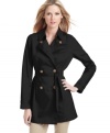 With classic styling, add this MICHAEL Michael Kors trench coat to your spring outerwear collection!