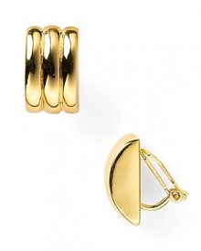 Gold plated and chicly sized. Lauren by Ralph Lauren's ridged hoop earrings are a jewel box staple you'll reach for again and again. Gold plated and chicly sized. Lauren by Ralph Lauren's ridged hoop earrings are a jewel box staple you'll reach for again and again.