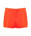 Channel sexy-cool seventies style in these bold short-shorts from Juicy Couture - Flat front, thin waistband with contrasting side stripe detail, off-seam pockets, back welt pockets, mini length - Wear with an easy tank and flats or an oversized blouse and statement sandals