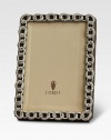 Hand-embellished Swarovski crystals top this luminous picture frame. From the Links CollectionImported