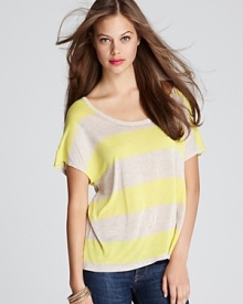 Bold, sunny stripes lend a cheerful attitude to this Soft Joie tee.