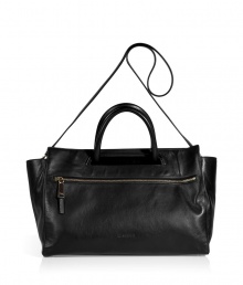 Add a luxe accent to any look with this edgy-cool leather tote from Jil sander - Large rectangular shape, top zip closure, carrying handles, shoulder strap, front zip pocket, embossed logo - Perfect for daily use or off-duty chic Add a luxe accent to any look with this edgy-cool leather tote from Jil sander - Large rectangular shape, top zip closure, carrying handles, shoulder strap, front zip pocket, embossed logo - Perfect for daily use or off-duty chic