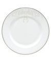 Refine your formal table with classic cream and white. Trimmed in platinum and accented with a raised dot and scroll pattern, this china dinnerware brings contemporary grace to special occasions. A pearlized finish adds subtle shimmer. Qualifies for Rebate