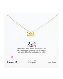 Two hearts are better than one with this simple 14-karat chain necklace from Dogeared. Delicate and gleaming, it's perfectly loveable. Two hearts are better than one with this simple 14-karat chain necklace from Dogeared. Delicate and gleaming, it's perfectly loveable.