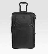 The business traveler's ideal travel companion: a wheeled carry-on constructed in signature ballistic nylon offers soft, zip-around expansion and fits into most overhead compartments. Zip closure Expands by 2½ Removable garment sleeve holds three suits Top and telescoping handles Interior and exterior accessories pockets 14W X 22H X 9D Imported 