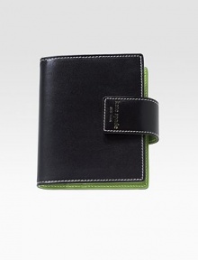 A beautiful organizer for life's most precious memories, crafted in smooth leather with contrast topstitching and logo embossing. Holds 24 4 X 6 prints Snap closure 5W X 6½H X ½D Imported A beautiful organizer for life's most precious memories, crafted in smooth leather with contrast topstitching and logo embossing. Holds 24 4 X 6 prints Snap closure 5W X 6½H X ½D Imported