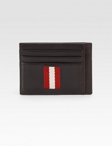 Iconic trainspotting web trim enhances this classic card case of smooth calfskin leather.Six card slots4½ x 3¼Made in Switzerland Iconic trainspotting web trim enhances this classic card case of smooth calfskin leather.Six card slots4½ x 3¼Made in Switzerland