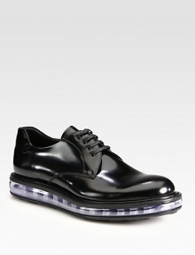 Lace-up design of polished spazzolato leather with transparent cushioned sole for extended comfort and support.Leather upperLeather liningRubber soleMade in Italy Lace-up design of polished spazzolato leather with transparent cushioned sole for extended comfort and support.Leather upperLeather liningRubber soleMade in Italy