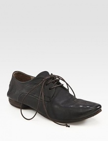 Rustic leather classic with skinny, ultra-long laces. Leather upperLeather lining and solePadded insoleMade in ItalyOUR FIT MODEL RECOMMENDS ordering one half size up as this style runs small. Rustic leather classic with skinny, ultra-long laces. Leather upperLeather lining and solePadded insoleMade in ItalyOUR FIT MODEL RECOMMENDS ordering one half size up as this style runs small.
