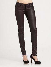 Dark wax coating adds a leather-like finish to these ultra-hip leggings. THE FITSkinny fitRise, about 7½Inseam, about 31THE DETAILSButton closureZip flyFive-pocket style80% cotton/15% modal/5% polyurethaneMachine washMade in USA of imported fabricModel shown is 5'10 (177cm) wearing US size 2. Dark wax coating adds a leather-like finish to these ultra-hip leggings. THE FITSkinny fitRise, about 7½Inseam, about 31THE DETAILSButton closureZip flyFive-pocket style80% cotton/15% modal/5% polyurethaneMachine washMade in USA of imported fabricModel shown is 5'10 (177cm) wearing US size 2.