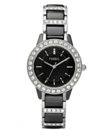 Caution: black ice ahead. Fossil combines slick black ceramic and gleaming crystals for an icy cool watch. Caution: black ice ahead. Fossil combines slick black ceramic and gleaming crystals for an icy cool watch.