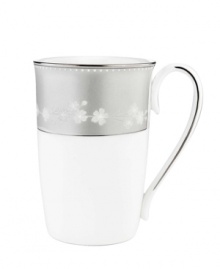 A special addition to your elegant Bellina setting, this mug is crafted in bone china with a delicate floral design and textured white beads finished with stunning platinum trim. From Lenox's dinnerware and dishes collection. Qualifies for Rebate A special addition to your elegant Bellina setting, this mug is crafted in bone china with a delicate floral design and textured white beads finished with stunning platinum trim. From Lenox's dinnerware and dishes collection. Qualifies for Rebate