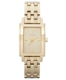 A sleek, geometric design makes this golden DKNY watch a modern classic.