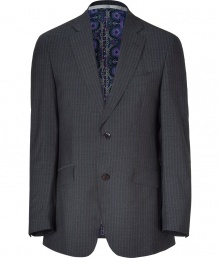 Add luxe appeal to your workweek look with this stylish striped blazer from Etro - Notched lapels, two-button closure, extra long length, two flap pockets, decorative lining - Pair with slim trousers, a patterned button down, and oxfords Add luxe appeal to your workweek look with this stylish striped blazer from Etro - Notched lapels, two-button closure, extra long length, two flap pockets, decorative lining - Pair with slim trousers, a patterned button down, and oxfords