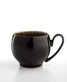More than meets the eye, Denby's small Praline mug boasts standout durability in addition to style. With a distinct silhouette in casual stoneware and unique speckled glaze. More than meets the eye, Denby's small Praline mug boasts standout durability in addition to style. With a distinct silhouette in casual stoneware and unique speckled glaze.