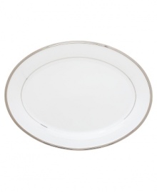 Beautiful in its simplicity, this collection features a timeless, elegant design. The pristine bone china is accented by a single, shimmering band of platinum. The understated beauty of this china will add a refined sophistication to your dining experience for years to come. Qualifies for Rebate Beautiful in its simplicity, this collection features a timeless, elegant design. The pristine bone china is accented by a single, shimmering band of platinum. The understated beauty of this china will add a refined sophistication to your dining experience for years to come. Qualifies for Rebate