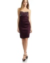 THE LOOKStrapless sweetheart necklinePearl and rhinestone trimAsymmetric tucks down frontSeamed back with invisible zip closureTHE FITAbout 20½ from natural waist to hemTHE MATERIAL64% acetate/33% nylon/3% spandexFully linedCARE & ORIGINDry cleanMade in USAModel shown is 5'9½ (176cm) wearing US size Small. 