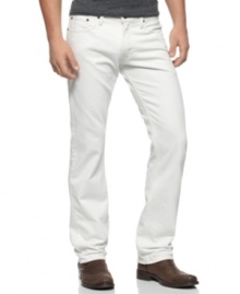 Never too snug or too baggy, these Levi's jeans features one of the lowest rises and a straight leg, cut close through the seat and thigh. Never too snug or too baggy, these Levi's jeans features one of the lowest rises and a straight leg, cut close through the seat and thigh.