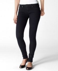 Sleek & chic, get a streamlined silhouette with these Levi's 535 denim jeggings - perfectly paired with dressy tops!