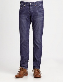 A classic five-pocket silhouette shapes and defines this fine-wale corduroy with a smooth, textured finish for long lasting fit and functionality; Destined to be a wardrobe favorite this season and every fall hereafter.Five-pocket styleInseam, about 3465% cotton/35% polyesterMachine washImported A classic five-pocket silhouette shapes and defines this fine-wale corduroy with a smooth, textured finish for long lasting fit and functionality; Destined to be a wardrobe favorite this season and every fall hereafter.Five-pocket styleInseam, about 3465% cotton/35% polyesterMachine washImported