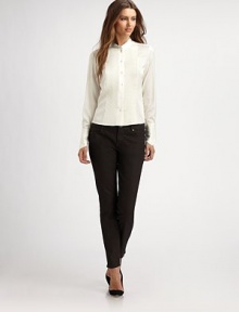 A coated denim style featuring a classic five-pocket silhouette and timeless metal rivets.Button closureZip flyBelt loopsFive-pocket styleMetal rivetsInseam, about 30Cotton/elastaneDry cleanImported Model shown is 5'9 (175cm) wearing US size 4. A coated denim style featuring a classic five-pocket silhouette and timeless metal rivets.Button closureZip flyBelt loopsFive-pocket styleMetal rivetsInseam, about 30Cotton/elastaneDry cleanImported Model shown is 5'9 (175cm) wearing US size 4.