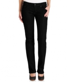 Ideal for every day style, these black wash straight leg jeans from Levi's are a total closet staple. Ideal for every day style, these black wash straight leg jeans from Levi's are a total closet staple.