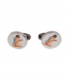 Bring some quirky-cool style to your formal look with these ultra-cool cufflinks from Paul Smith - Circular silver-tone cufflinks with naked lady graphic - Pair with a sleek suit and a striped button down