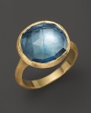 Faceted blue topaz adds brilliance to 18K yellow gold. From the Jaipur Collection by Marco Bicego.