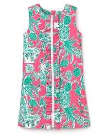 Let the sun shine with this lovable Lilly Pulitzer ruffle dress sporting a playful floral print and a bright ribbon stripe. Let the sun shine with this lovable Lilly Pulitzer ruffle dress sporting a playful floral print and a bright ribbon stripe.