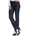 T Tahari's latest pants feature a clean, streamlined fit and vented cuffs.
