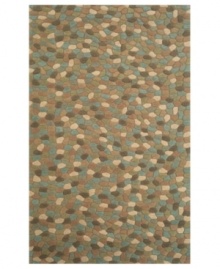Like the dappled floor of a natural spring, the Earth River rug from the Gallia collection is delight to behold. With a richly textured surface that can only be created through intricate hand carving, the rug offers a pebble motif in organic browns and blues for an inspiring addition to your decor. Like the dappled floor of a natural spring, the Earth River rug from the Gallia collection is delight to behold. With a richly textured surface that can only be created through intricate hand carving, the rug offers a pebble motif in organic browns and blues for an inspiring addition to your decor.