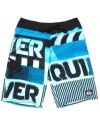 He'll be wading into the deep end of style in these board shorts from Quiksilver.